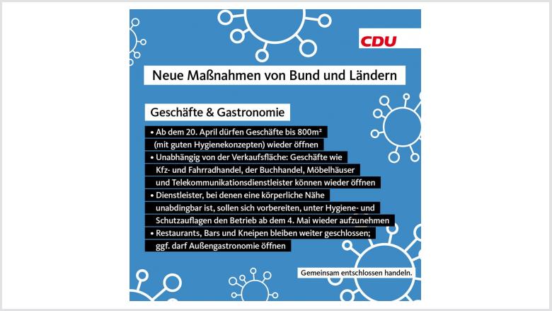Neue Maßnahmen Geschäfte und Gastronomie